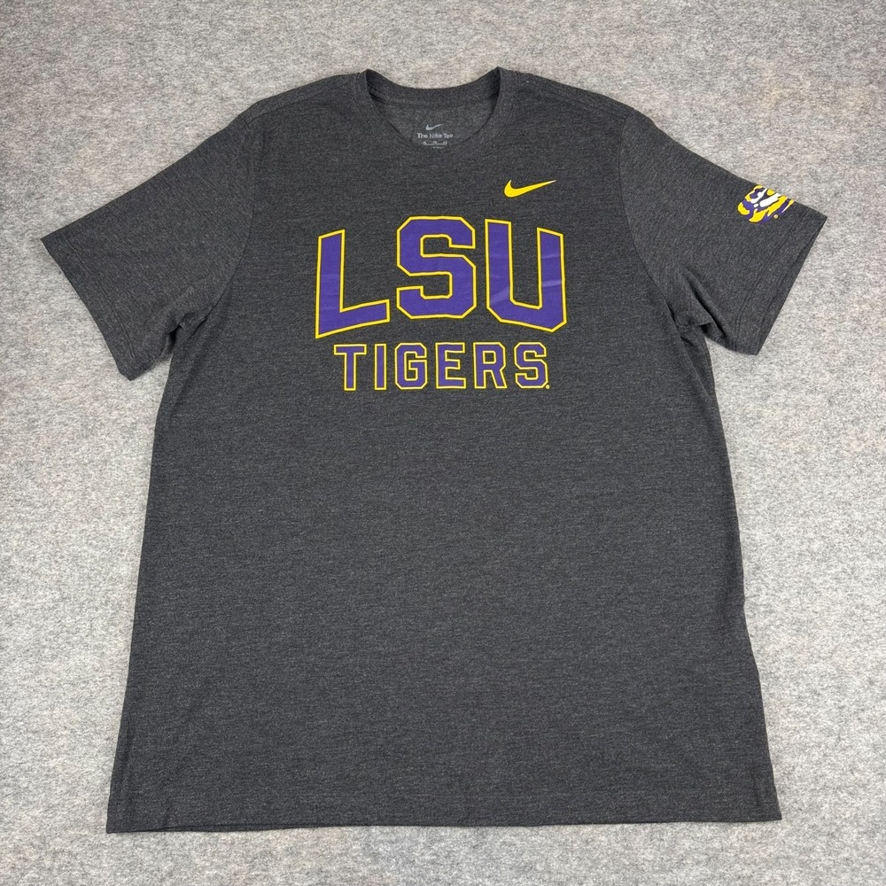 Nike LSU Tigers T-Shirt Tee Gray‎ Mens XL